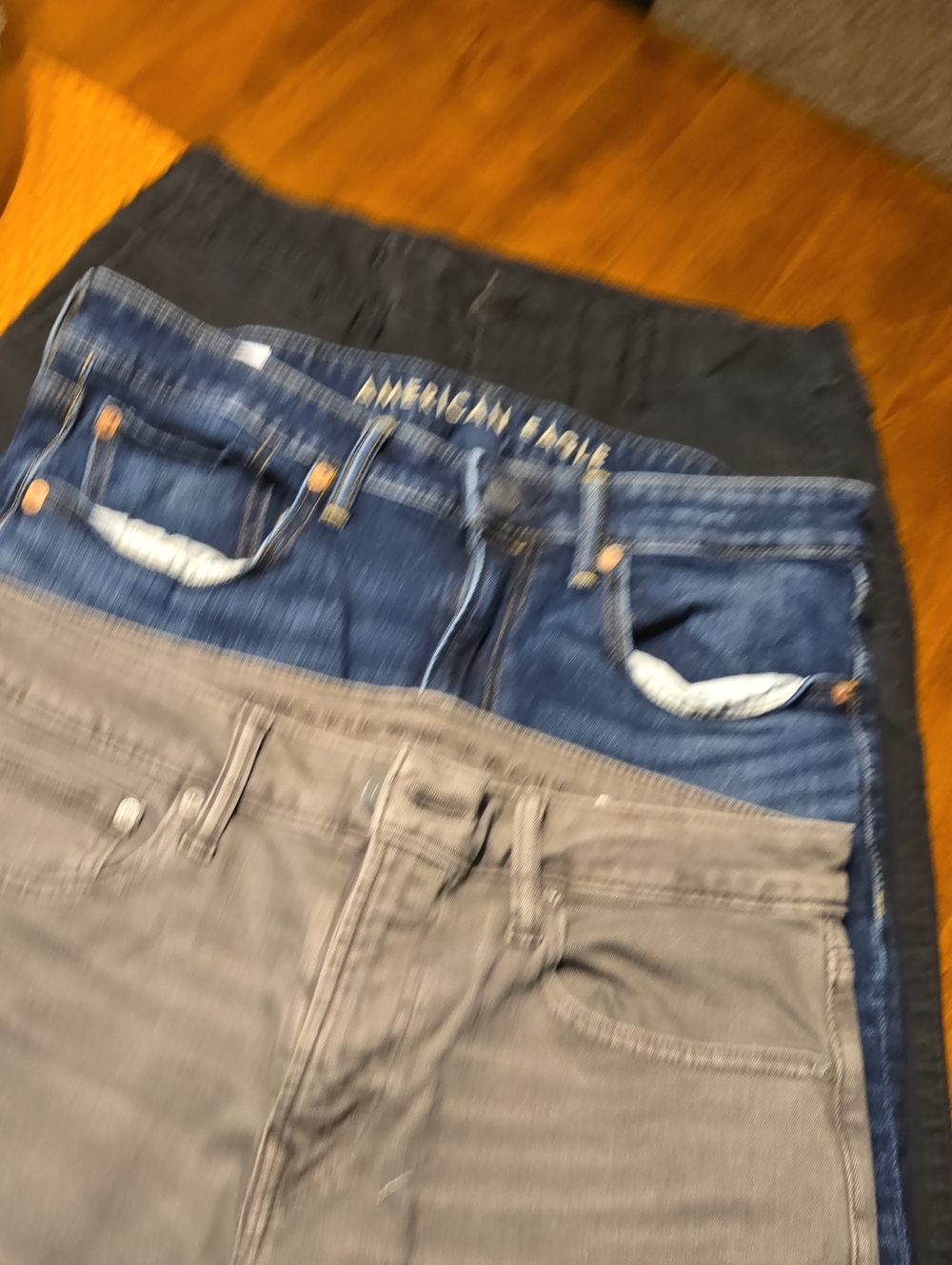 American Eagle Outfitters Men's Straight Jeans Trio - Navy, Blue & Gray